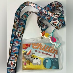 Disney Frozen Olaf Chillin In The Sunshine Lanyard BNWT